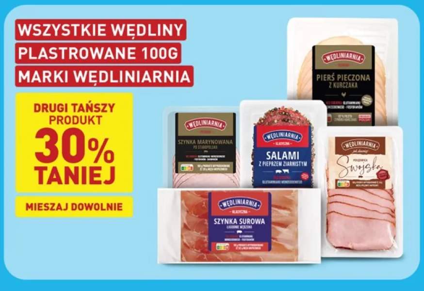 Wędliny plastrowane 100 g marki Wędliniarnia +5 wariantów