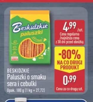 Paluszki o smaku sera i cebulki Beskidzkie