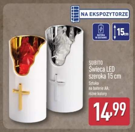 Świeca LED szeroka 15 cm Subito