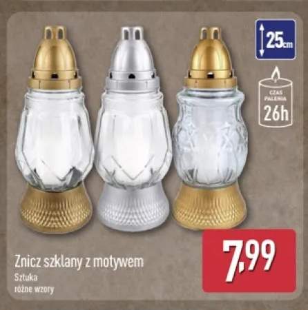 Znicz szklany z motywem