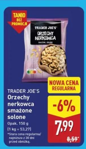 Orzechy nerkowca smażone solone Trader Joe's