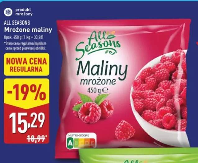 Mrożone maliny All Seasons