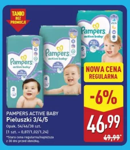 Pieluszki 3 Pampers Active Baby +2 warianty
