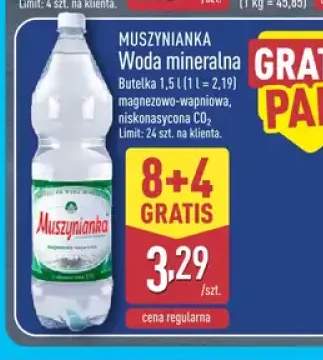 Woda mineralna gazowana magnezowo-wapniowa niskonasycona CO2 Muszynianka