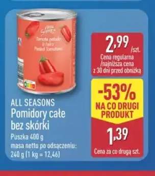 Pomidory całe bez skórki All Seasons