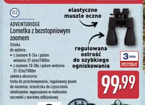 Lornetka z bezstopniowym zoomem 10-30x Adventuridge +1 wariant