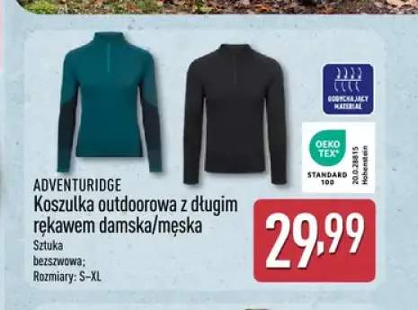Koszulka outdoorowa z długim rękawem damska/męska Adventuridge