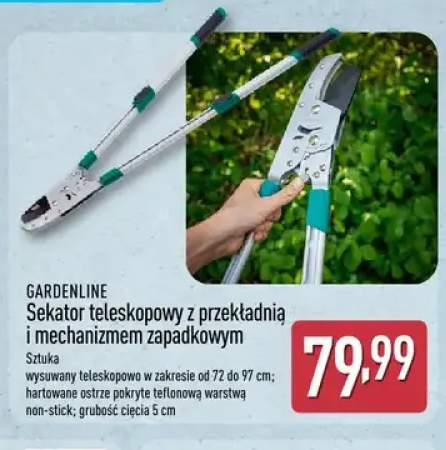 Sekator teleskopowy z przekładnią i mechanizmem zapadkowym Gardenline