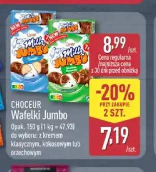 Wafelki Jumbo z kremem orzechowym Choceur +2 warianty