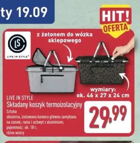 Składany koszyk termoizolacyjny Live In Style