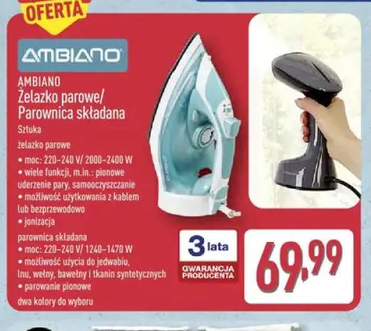 Żelazko parowe Ambiano +1 wariant