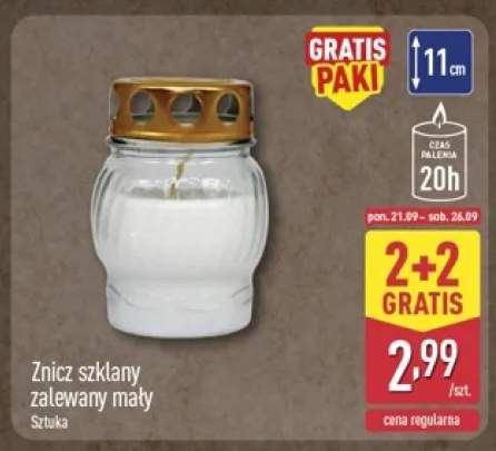 Znicz szklany zalewany mały