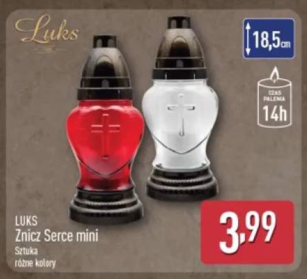 Znicz Serce mini Luks