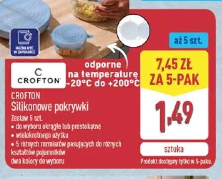 Silikonowe pokrywki okrągłe 5-pak Crofton +1 wariant