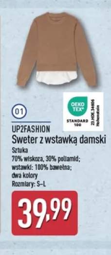 Sweter z wstawką damski UP2FASHION