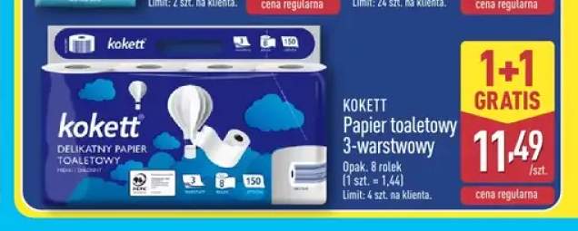 Papier toaletowy 3-warstwowy Kokett 8-pak