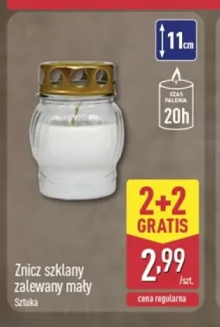 Znicz szklany zalewany mały