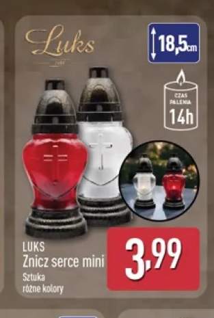 Znicz serce mini Luks