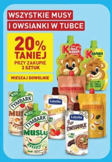 Musy i owsianki w tubce +8 wariantów