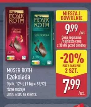 Czekolada Malina i migdał Moser Roth +1 wariant