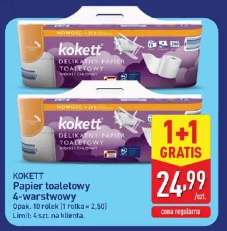 Papier toaletowy 4-warstwowy Kokett 10-pak