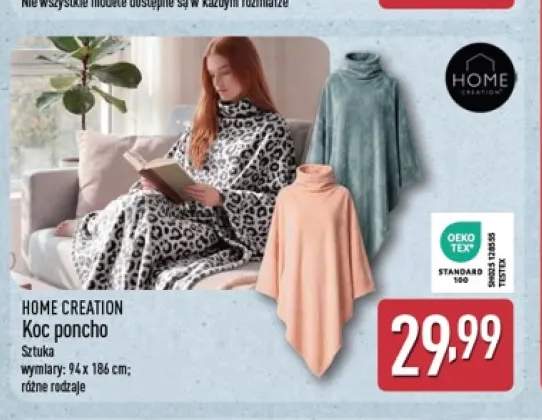 Koc poncho Home Creation 94x186 cm
