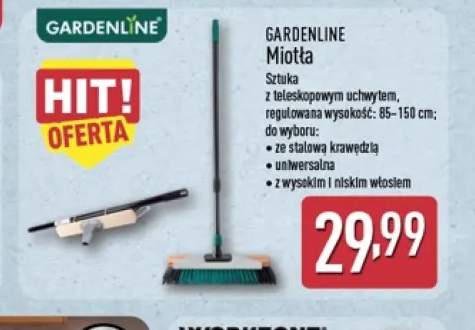 Miotła ze stalową krawędzią Gardenline +2 warianty