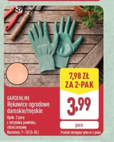 Rękawice ogrodowe damskie 2-pak Gardenline +1 wariant