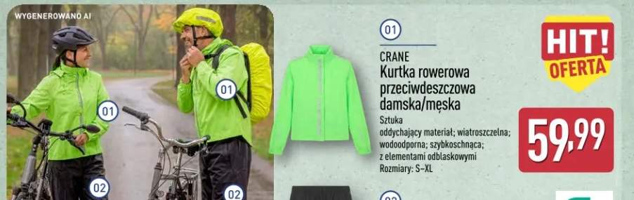 Kurtka rowerowa przeciwdeszczowa damska/męska Crane