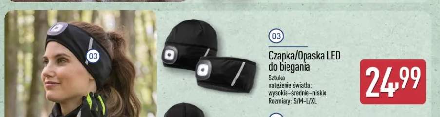 Czapka LED do biegania +1 wariant