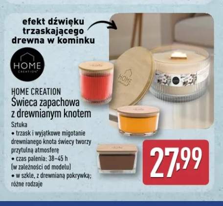 Świeca zapachowa z drewnianym knotem Home Creation