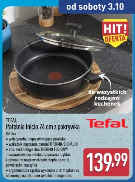 Patelnia Inicio 24 cm z pokrywką Tefal