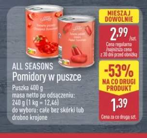 Pomidory w puszce drobno krojone All Seasons +1 wariant