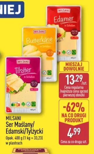 Ser maślany w plastrach Milsani +2 warianty
