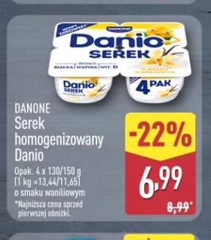 Serek homogenizowany Danio o smaku waniliowym 4-pak