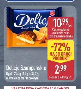 Ciastka Delicje Szampańskie o smaku pomarańczowym