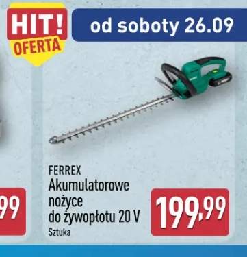 Akumulatorowe nożyce do żywopłotu Ferrex