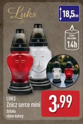 Znicz serce mini Luks