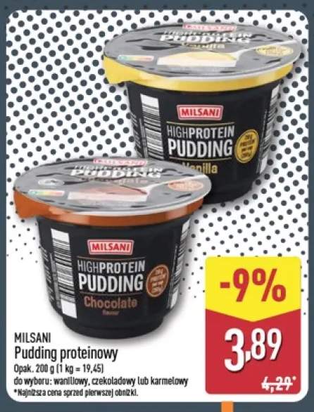 Pudding proteinowy waniliowy Milsani +2 warianty