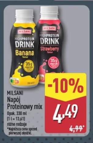 Napój proteinowy truskawkowy Milsani +1 wariant