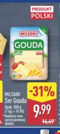 Ser gouda w plastrach Milsani