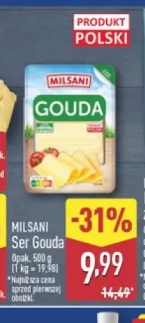 Ser gouda w plastrach Milsani