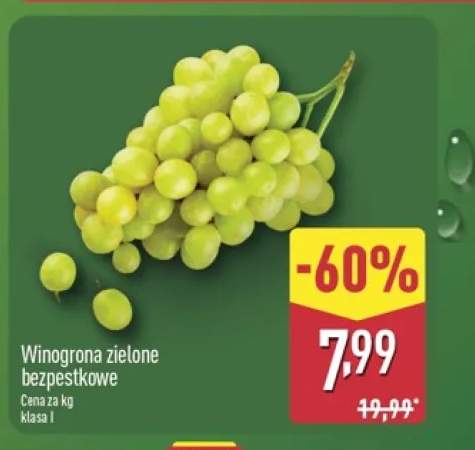 Winogrona zielone bezpestkowe