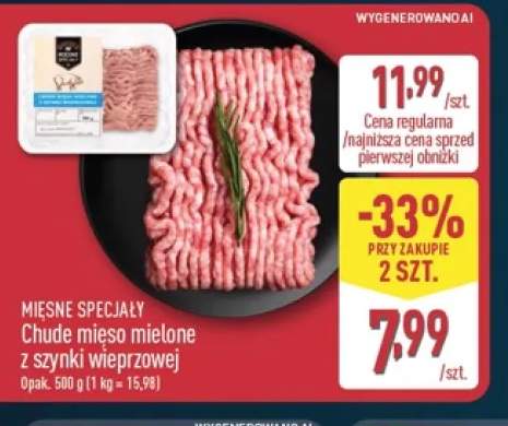 Chude mięso mielone z szynki wieprzowej Mięsne Specjały