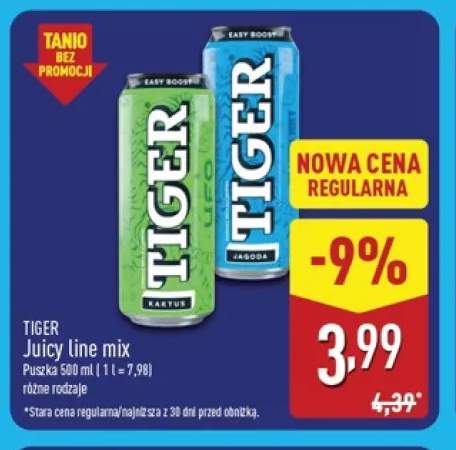 Napój energetyczny Tiger Juicy line mix Kaktus +1 wariant