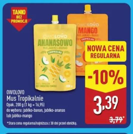 Mus Tropikalnie jabłko-banan Owolovo +2 warianty