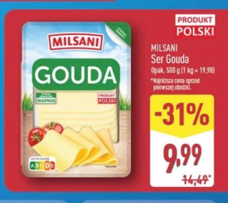 Ser gouda w plastrach Milsani