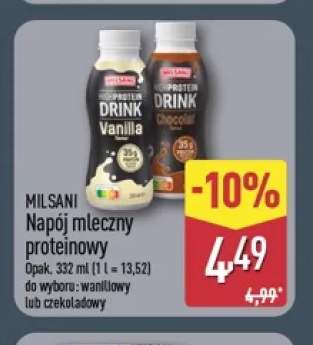 Napój mleczny proteinowy czekoladowy Milsani +1 wariant