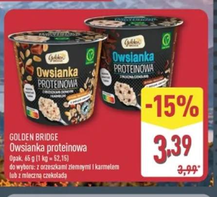 Owsianka proteinowa z mleczną czekoladą Golden Bridge +1 wariant