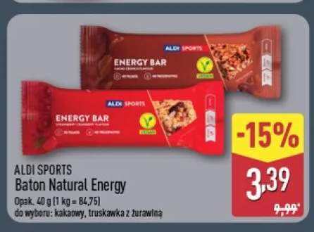 Baton Natural Energy kakaowy Aldi Sports +1 wariant